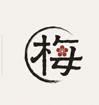 度梅茶事圆形章标识